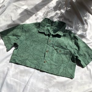 Vintage Green Crop Polo